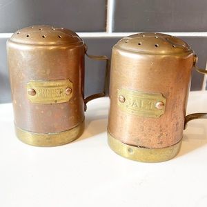 Vintage Copper Salt And Pepper